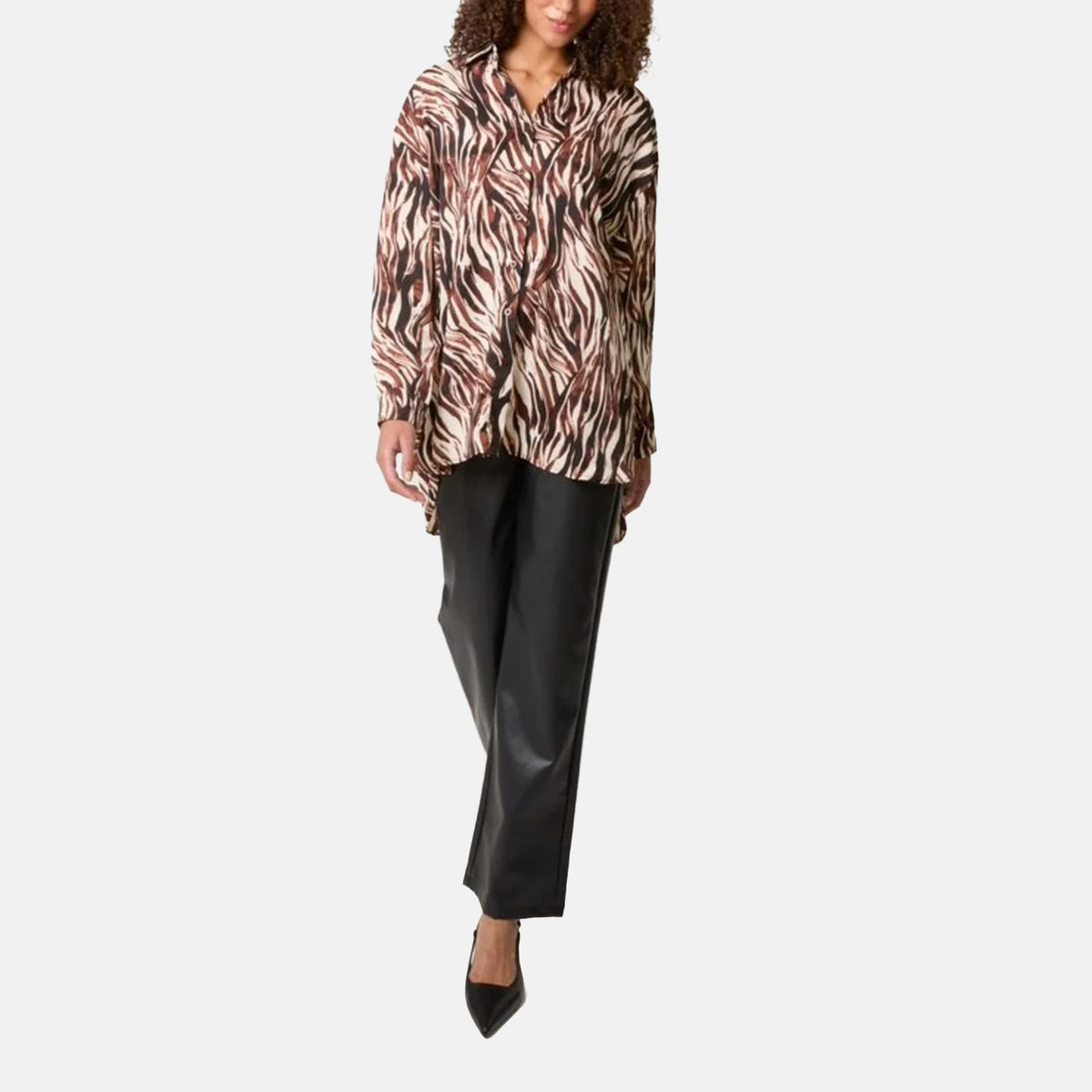 Chilli Charm Zebra Print Shirt (One Size) - Chocolate 8564328 1
