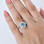 D'Joy Paraiba Apatite, Moissanite Main Stone With Surrounding Stone Ring in Rhodium OverlaySterling Silver  2.170  Ct._8564329_2