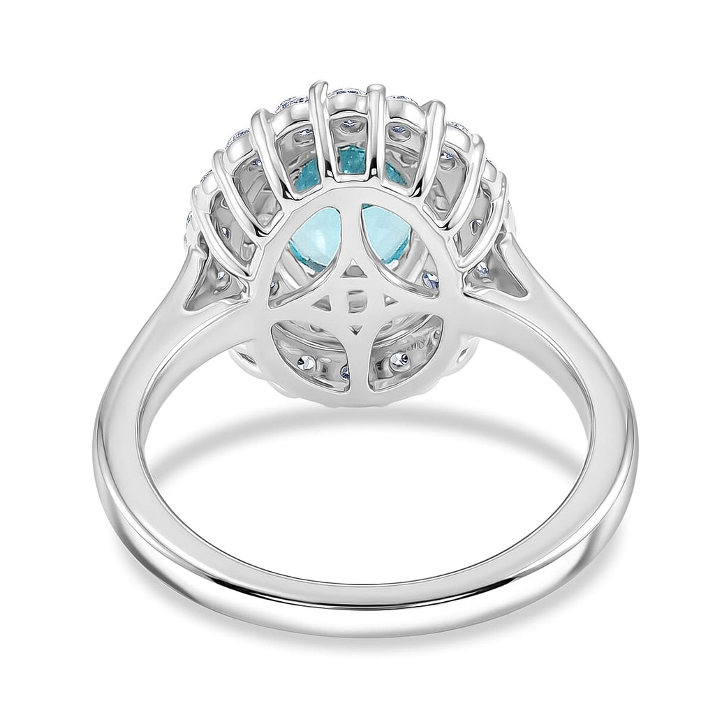 D'Joy Paraiba Apatite, Moissanite Main Stone With Surrounding Stone Ring in Rhodium OverlaySterling Silver  2.170  Ct._8564329_4