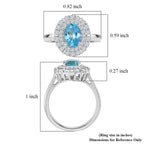D'Joy Paraiba Apatite, Moissanite Main Stone With Surrounding Stone Ring in Rhodium OverlaySterling Silver  2.170  Ct._8564329_5