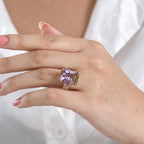 D'Joy Ametrine, Moissanite Main Stone With Side Stone Ring in 18K YG VermeilSterling Silver, Silver Wt.5.24 Gms  11.260  Ct._8564351_2