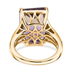 D'Joy Ametrine, Moissanite Main Stone With Side Stone Ring in 18K YG VermeilSterling Silver, Silver Wt.5.24 Gms  11.260  Ct._8564351_4