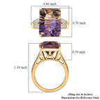 D'Joy Ametrine, Moissanite Main Stone With Side Stone Ring in 18K YG VermeilSterling Silver, Silver Wt.5.24 Gms  11.260  Ct._8564351_5
