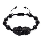 Natural Shungite Adjustable Pixiu Bracelet (Size - 6.5 to 9) 60.00 Ct._8564773