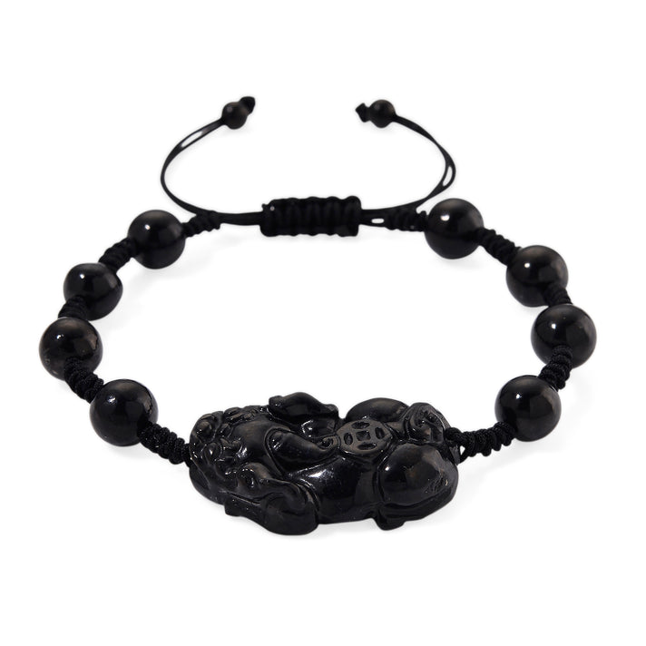 Natural Shungite Adjustable Pixiu Bracelet (Size - 6.5 to 9) 60.00 Ct. 8564773 1