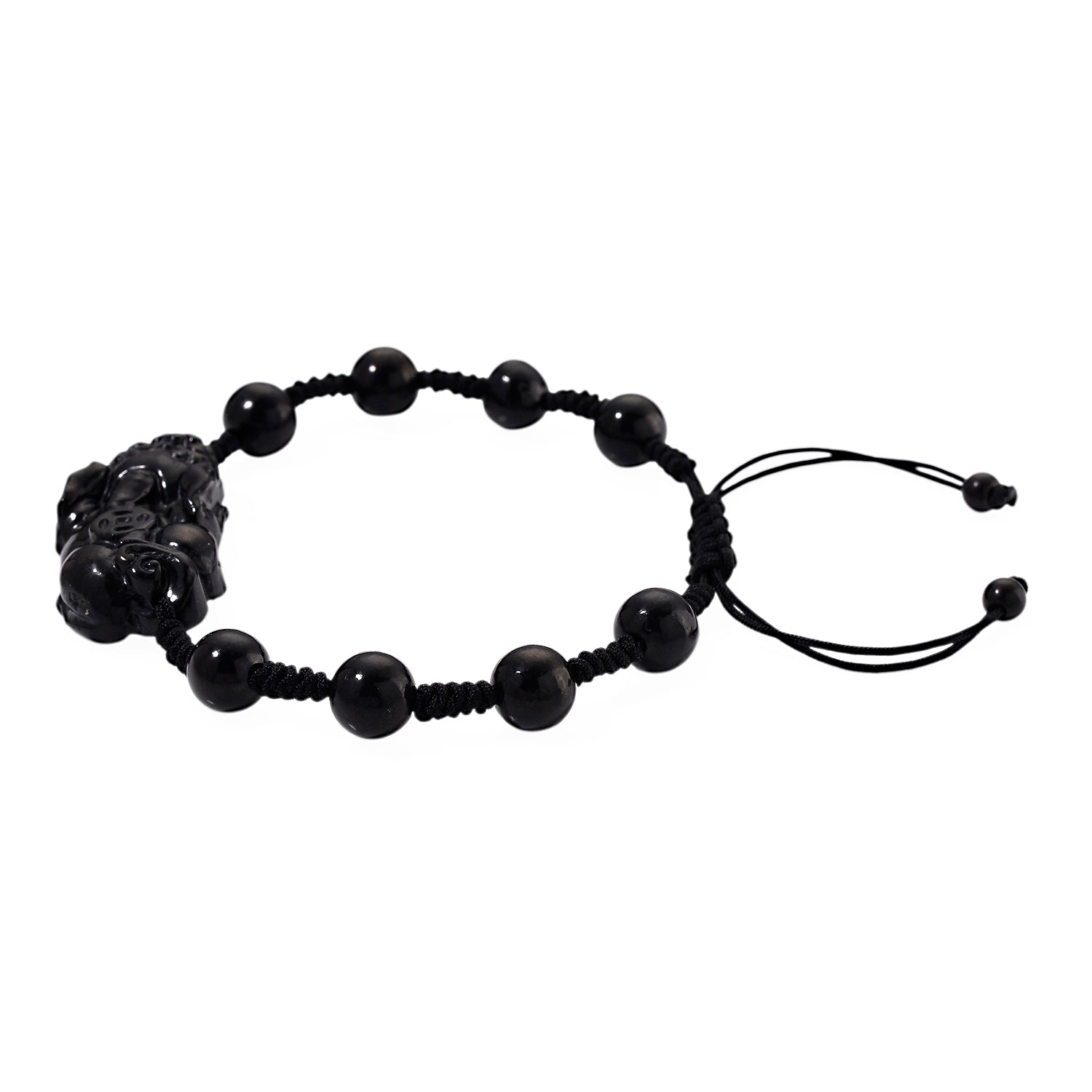 Natural Shungite Adjustable Pixiu Bracelet (Size - 6.5 to 9) 60.00 Ct. 8564773 4