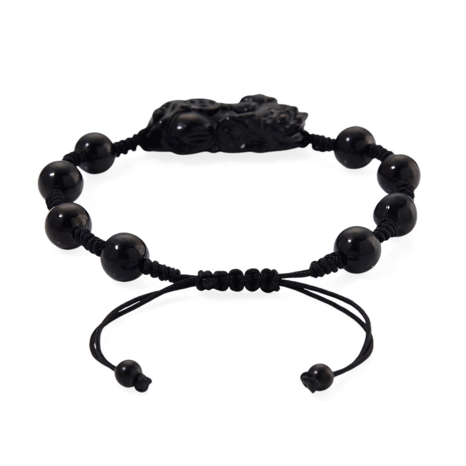 Natural Shungite Adjustable Pixiu Bracelet (Size - 6.5 to 9) 60.00 Ct. 8564773 5