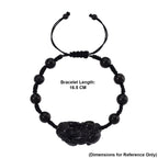 Natural Shungite Adjustable Pixiu Bracelet (Size - 6.5 to 9) 60.00 Ct._8564773_7