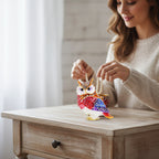 LIVMORE Rhinestones Enamelled Owl Shaped Trinket Jewellery Box - Red & Multi-colour_8564796_1