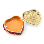 LIVMORE Floral Design Multi-colour Rhinestones Enamelled Heart Shaped Trinket Jewellery Box - Red, Pink & Gold_8564798_4
