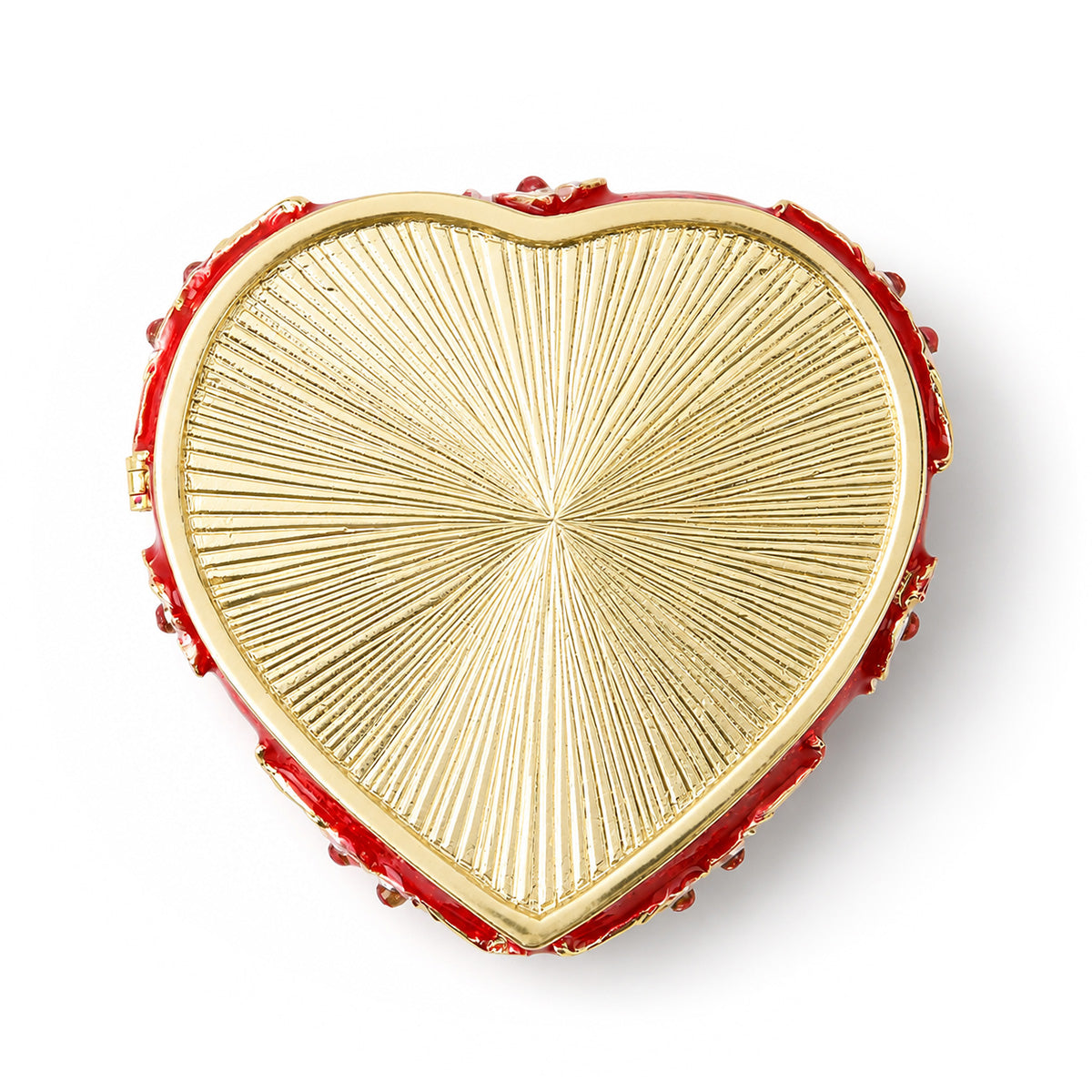 LIVMORE Floral Design Multi-colour Rhinestones Enamelled Heart Shaped Trinket Jewellery Box - Red, Pink &amp; Gold V32636988 6