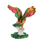 LIVMORE Silver & Multi-colour Rhinestones Enamelled Eagle Shaped Trinket Jewellery Box - Gold_8564876