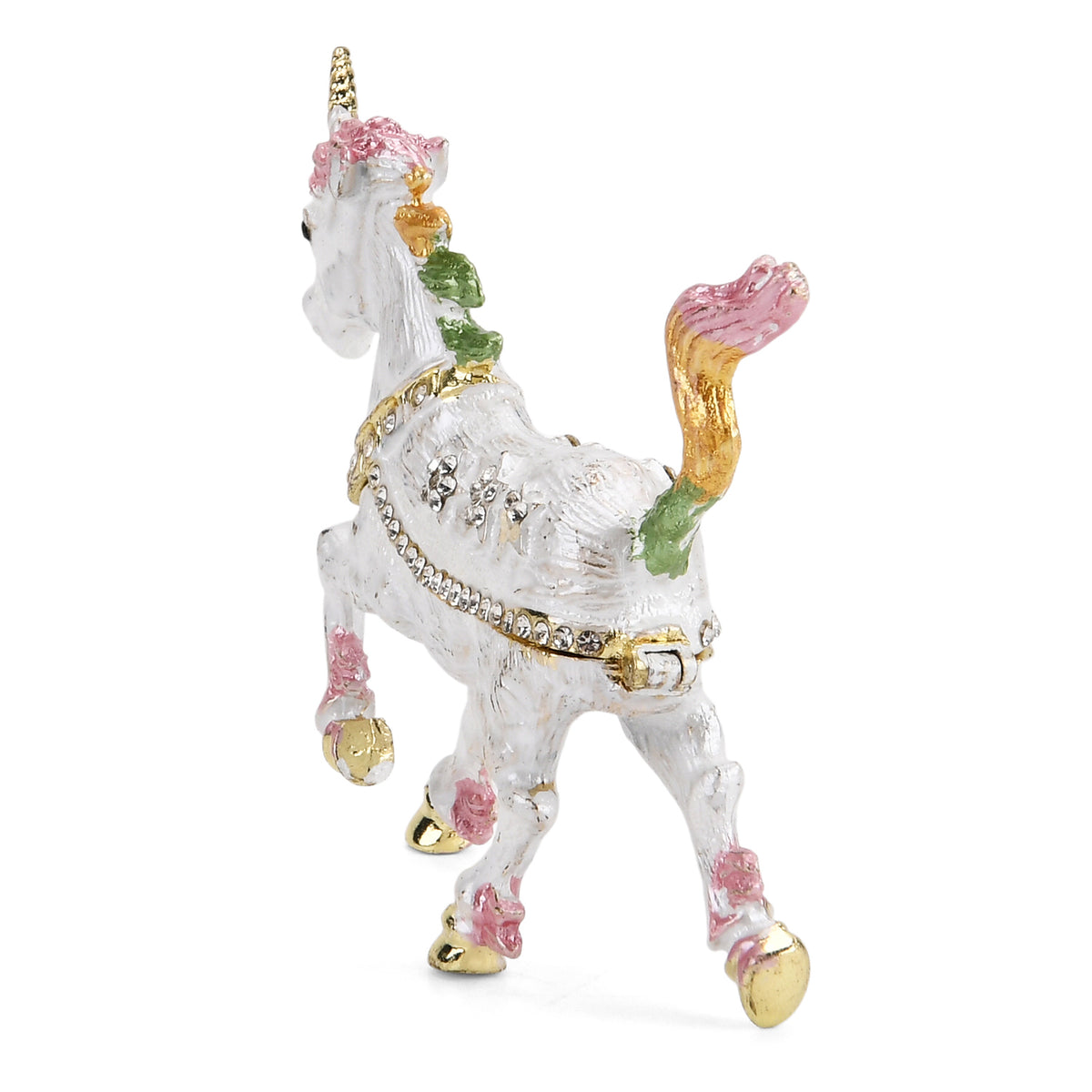 LIVMORE Unicorn Shaped Trinket Jewelry Box (Size 9x2x7 cm) - White V32718888 4
