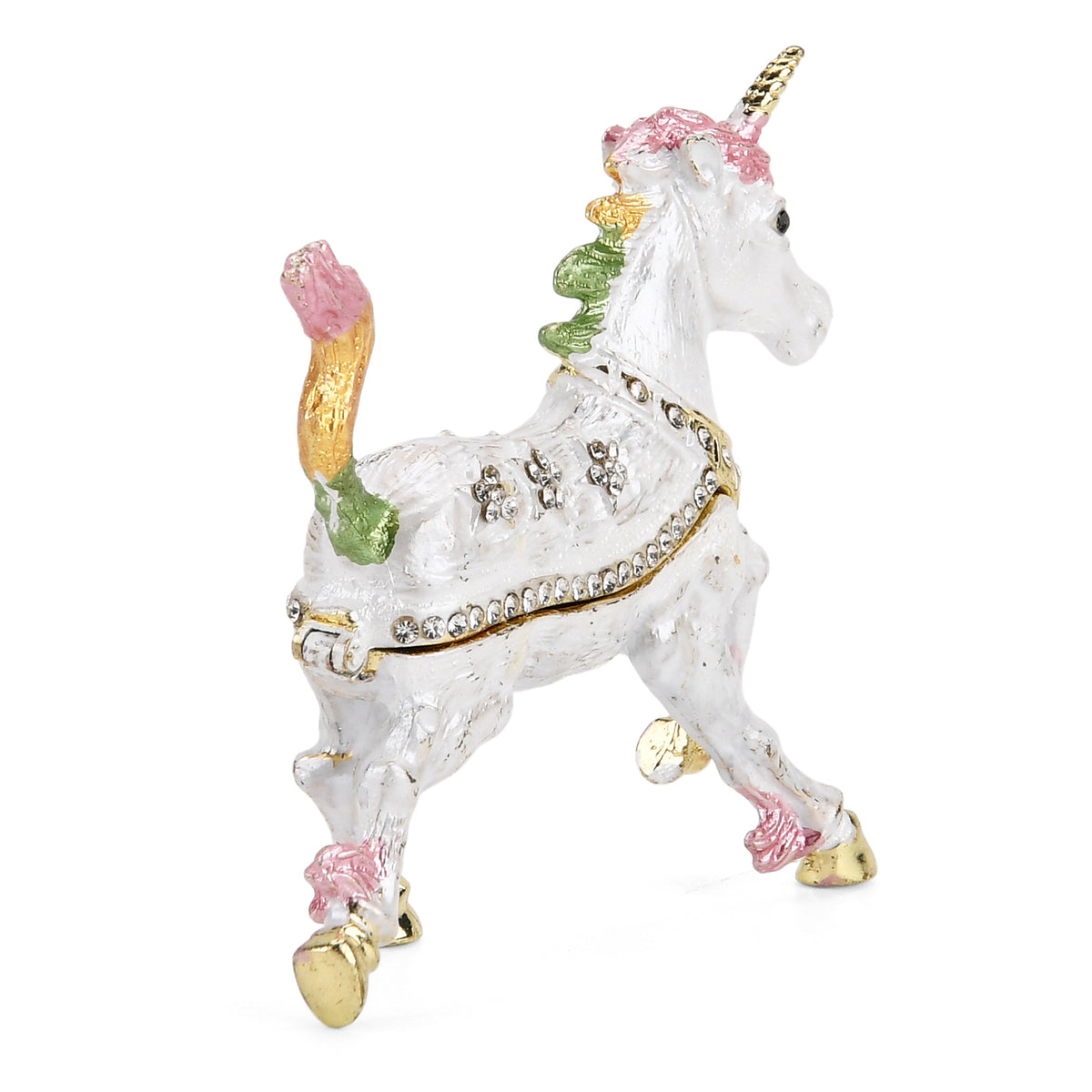LIVMORE Unicorn Shaped Trinket Jewelry Box (Size 9x2x7 cm) - White V32718888 5
