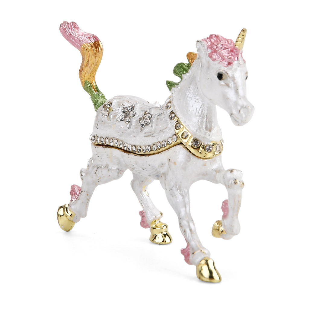 LIVMORE Patterned Trinket Box (Size 9x2x7 cm) - White_8564878