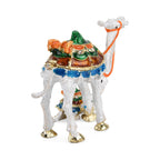LIVMORE Silver & Multi-colour Rhinestones Enamelled Camel Shaped Trinket Jewellery Box - White & Green_8564910_4