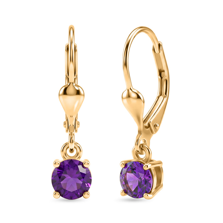 D'Joy Moissanite Solitaire Stud Earring with Lever Back in 18K Vermeil Yellow Gold Plated Sterling Silver 8565046 1