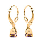 Royal Bali Collection - D'Joy African Amethyst Solitaire Stud Earring with Lever Back in 18K Vermeil Yellow Gold Plated Sterling Silver 1.00 Ct._8565032_4