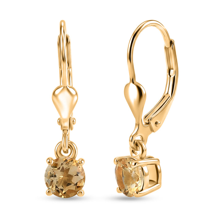 D'Joy Citrine Solitaire Stud Earring with Lever Back in 18K Vermeil Yellow Gold Plated Sterling Silver 8565040 1