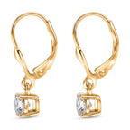 Royal Bali Collection - D'Joy Moissanite Solitaire Stud Earring with Lever Back in 18K Vermeil Yellow Gold Plated Sterling Silver_8565046_3