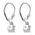 Royal Bali Collection - D'Joy Moissanite Solitaire Stud Earring with Lever Back in Rhodium Overlay Sterling Silver_8565047_4