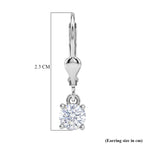 Royal Bali Collection - D'Joy Moissanite Solitaire Stud Earring with Lever Back in Rhodium Overlay Sterling Silver_8565047_5