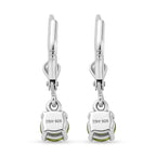 Royal Bali Collection - D'Joy Peridot Solitaire Stud Earring with Lever Back in Rhodium Overlay Sterling Silver 1.00 Ct._8565051_4