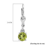 Royal Bali Collection - D'Joy Peridot Solitaire Stud Earring with Lever Back in Rhodium Overlay Sterling Silver 1.00 Ct._8565051_5