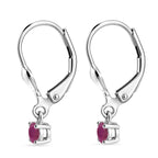 Royal Bali Collection - D'Joy African Ruby Solitaire Stud Earring with Lever Back in Rhodium Overlay Sterling Silver 1.50 Ct._8565053_3