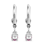 Royal Bali Collection - D'Joy African Ruby Solitaire Stud Earring with Lever Back in Rhodium Overlay Sterling Silver 1.50 Ct._8565053_4