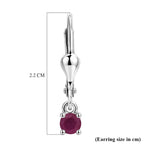 Royal Bali Collection - D'Joy African Ruby Solitaire Stud Earring with Lever Back in Rhodium Overlay Sterling Silver 1.50 Ct._8565053_5