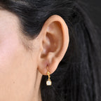 Royal Bali Collection - D'Joy Ethiopian Opal Solitaire Stud Earring with Lever Back in 18K Vermeil Yellow Gold Plated Sterling Silver_8565056_1
