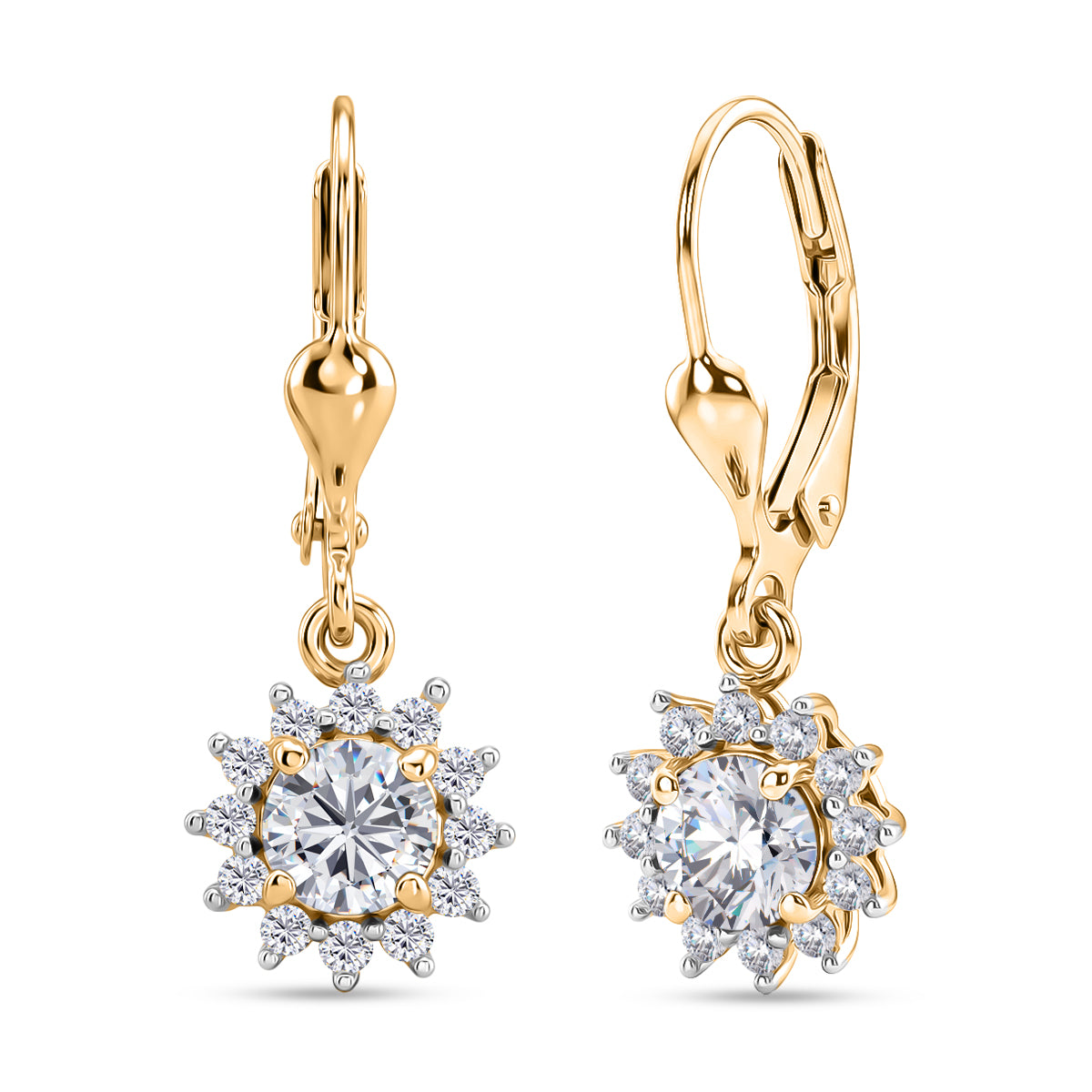 D'Joy Moissanite Earring with Lever Back in 18K Vermeil Yellow Gold Plated Sterling Silver 1.27 Ct. 8565195 0