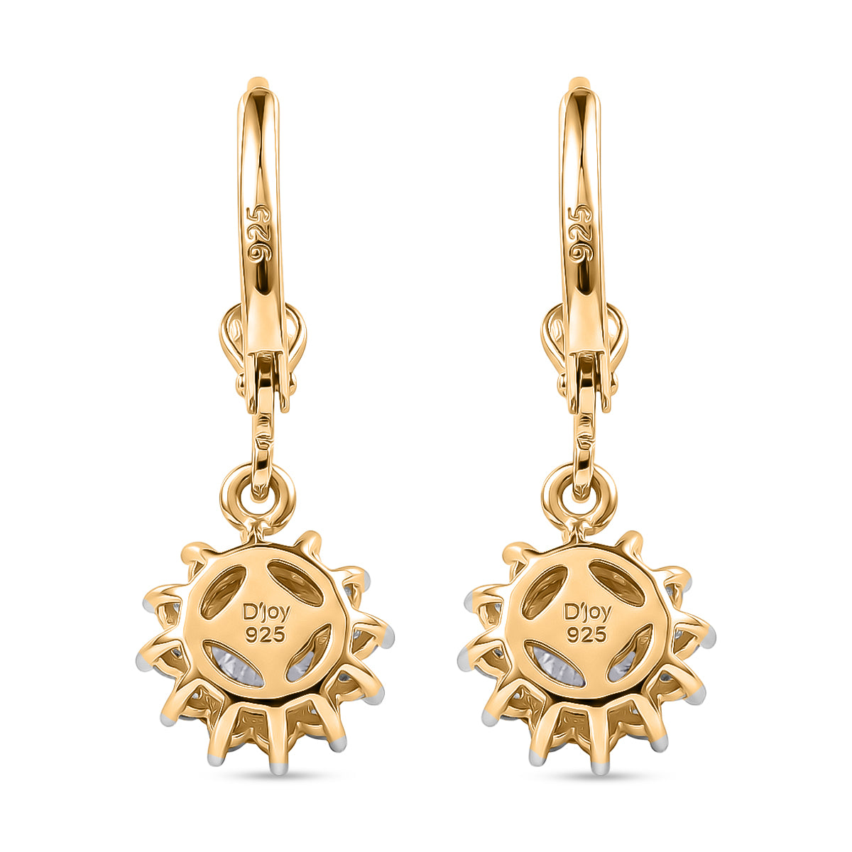 D'Joy Moissanite Earring with Lever Back in 18K Vermeil Yellow Gold Plated Sterling Silver 1.27 Ct. 8565195 5