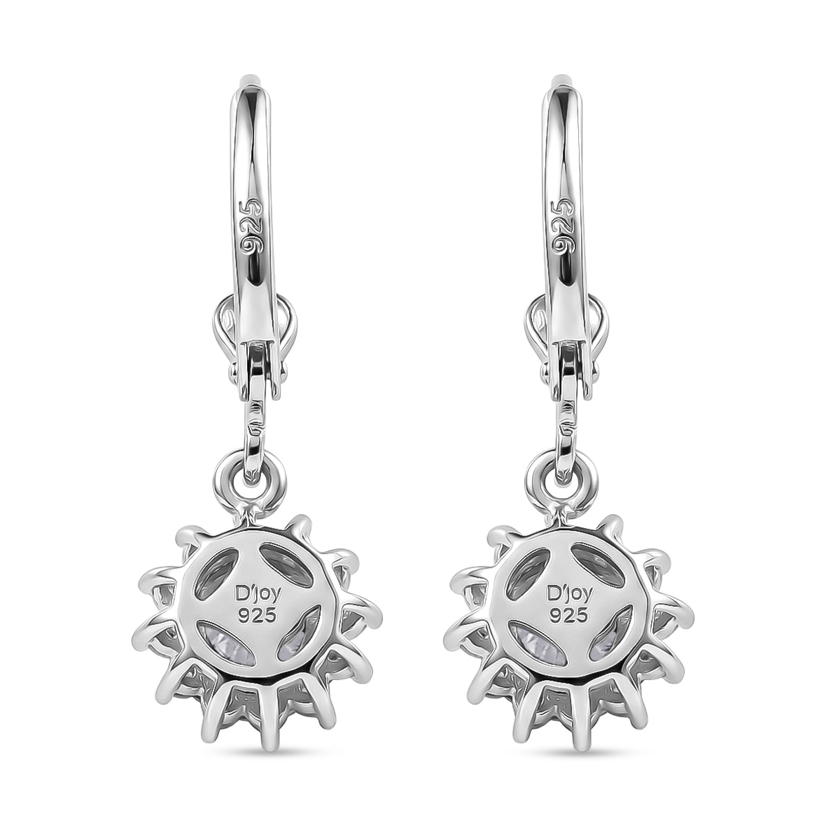D'Joy Moissanite Earring with Lever Back in Rhodium Overlay Sterling Silver 1.27 Ct. V32718562 5