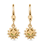 Royal Bali Collection - D'Joy Peridot & White Zircon Earring with Lever Back in 18K Vermeil Yellow Gold Plated Sterling Silver 1.50 Ct._8565199_4