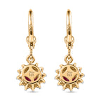 Royal Bali Collection - D'Joy African Ruby & White Zircon Earring with Lever Back in 18K Vermeil Yellow Gold Plated Sterling Silver 2.00 Ct._8565201_4