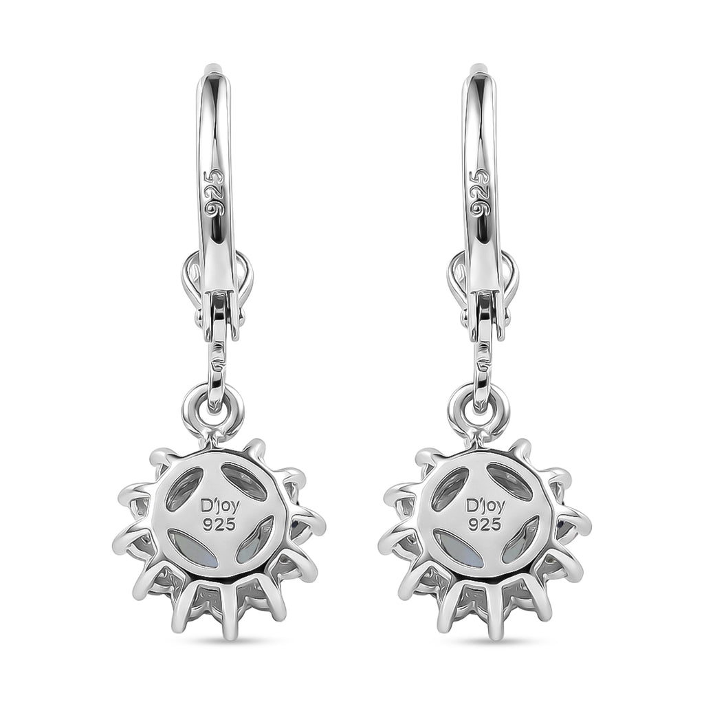 Royal Bali Collection - D'Joy Ethiopian Opal & White Zircon Earring with Lever Back in Rhodium Overlay Sterling Silver 1.13 Ct._8565206_4