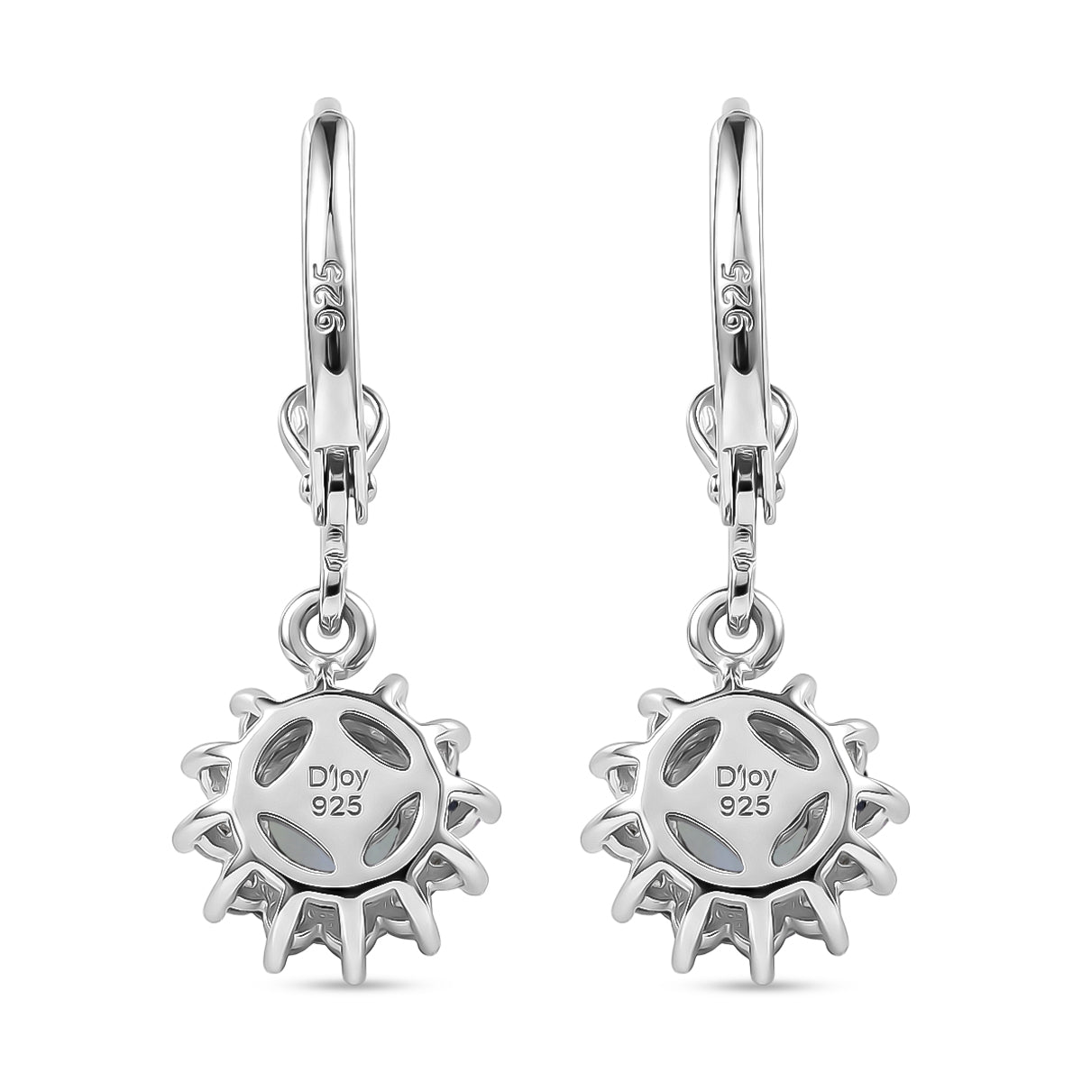Royal Bali Collection - D'Joy Ethiopian Opal &amp; White Zircon Earring with Lever Back in Rhodium Overlay Sterling Silver 1.13 Ct. 8565206 3