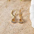 Royal Bali Collection - D'Joy Citrine & White Zircon Earring with Lever Back in 18K Vermeil Yellow Gold Plated Sterling Silver 1.84 Ct._8565222_2