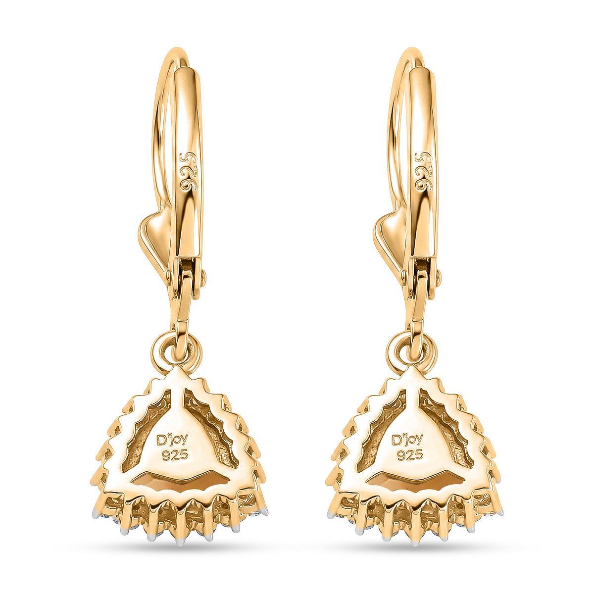 D'Joy Citrine November Birthstone Earring with Lever Back in 18K Vermeil Yellow Gold Plated Sterling Silver 1.84 Ct. 8565222 5