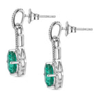 D'Joy - Peacock Triplet Quartz Dangling Earring with Push Post in Platinum Overlay Sterling Silver 2.65 Ct._8565226_3