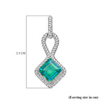 D'Joy - Peacock Triplet Quartz Dangling Earring with Push Post in Platinum Overlay Sterling Silver 2.65 Ct._8565226_5