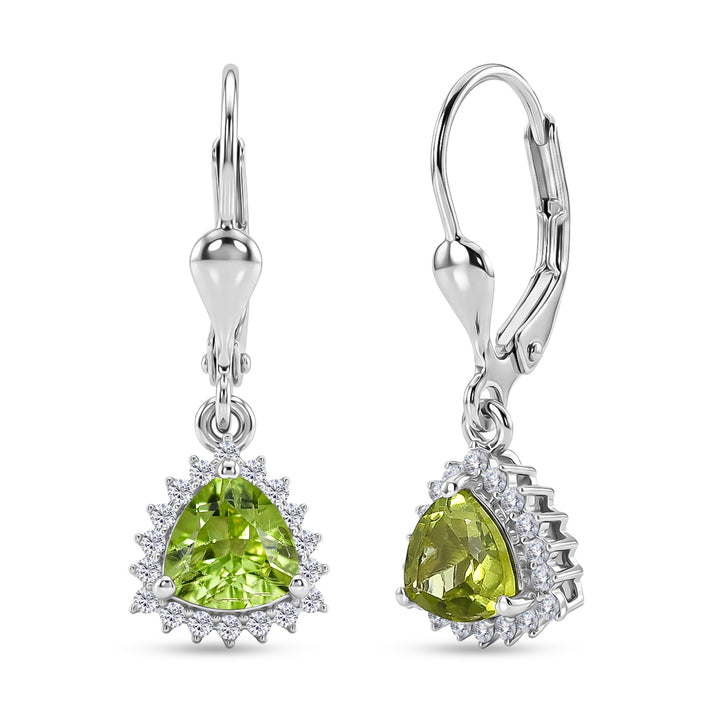 D'Joy Peridot August Birtshtone Lever Back Earring in Rhodium Overlay Sterling Silver 2.00 Ct. 8565232 1
