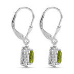 Royal Bali Collection - D'Joy Peridot & White Zircon Lever Back Earring in Rhodium Overlay Sterling Silver 2.00 Ct._8565232_3