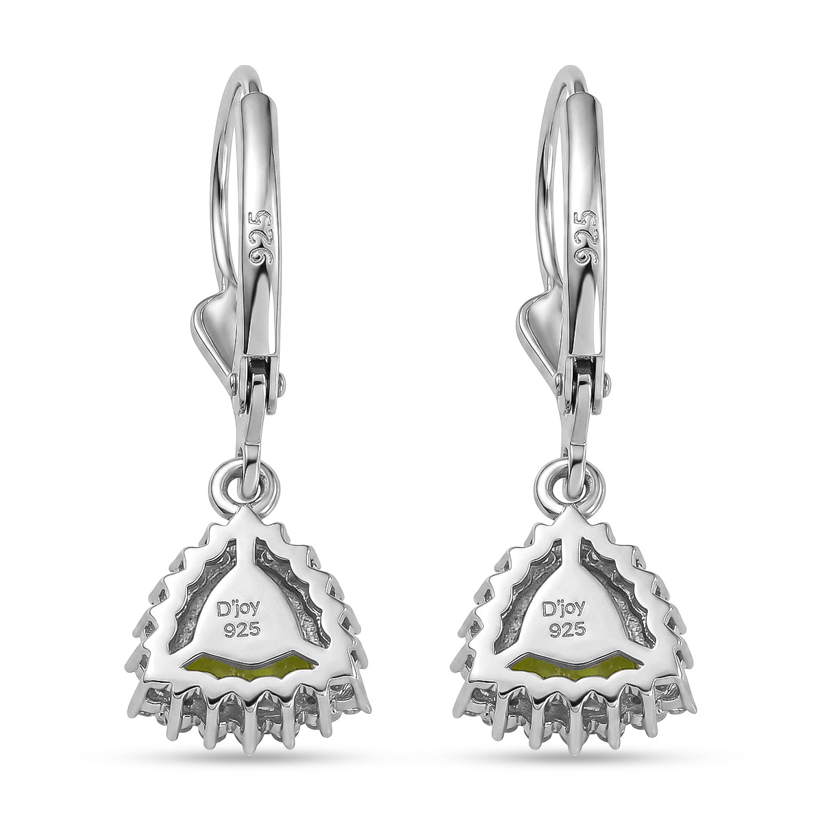 D'Joy Peridot August Birtshtone Lever Back Earring in Rhodium Overlay Sterling Silver 2.00 Ct. 8565232 5