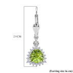 Royal Bali Collection - D'Joy Peridot & White Zircon Lever Back Earring in Rhodium Overlay Sterling Silver 2.00 Ct._8565232_5