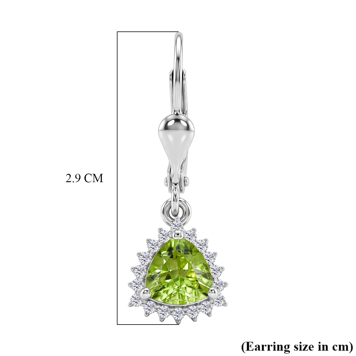 D'Joy Peridot August Birtshtone Lever Back Earring in Rhodium Overlay Sterling Silver 2.00 Ct. 8565232 6