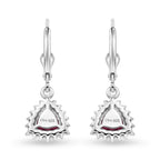 Royal Bali Collection - D'Joy African Ruby & White Zircon Trillion Cut Halo Earring with Lever Back in Rhodium Overlay Sterling Silver 2.72 Ct._8565234_4