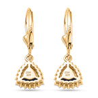 Royal Bali Collection - D'Joy Masoala Sapphire & White Zircon Lever Back Earring in 18K Vermeil Yellow Gold Plated Sterling Silver 2.88 Ct._8565235_4